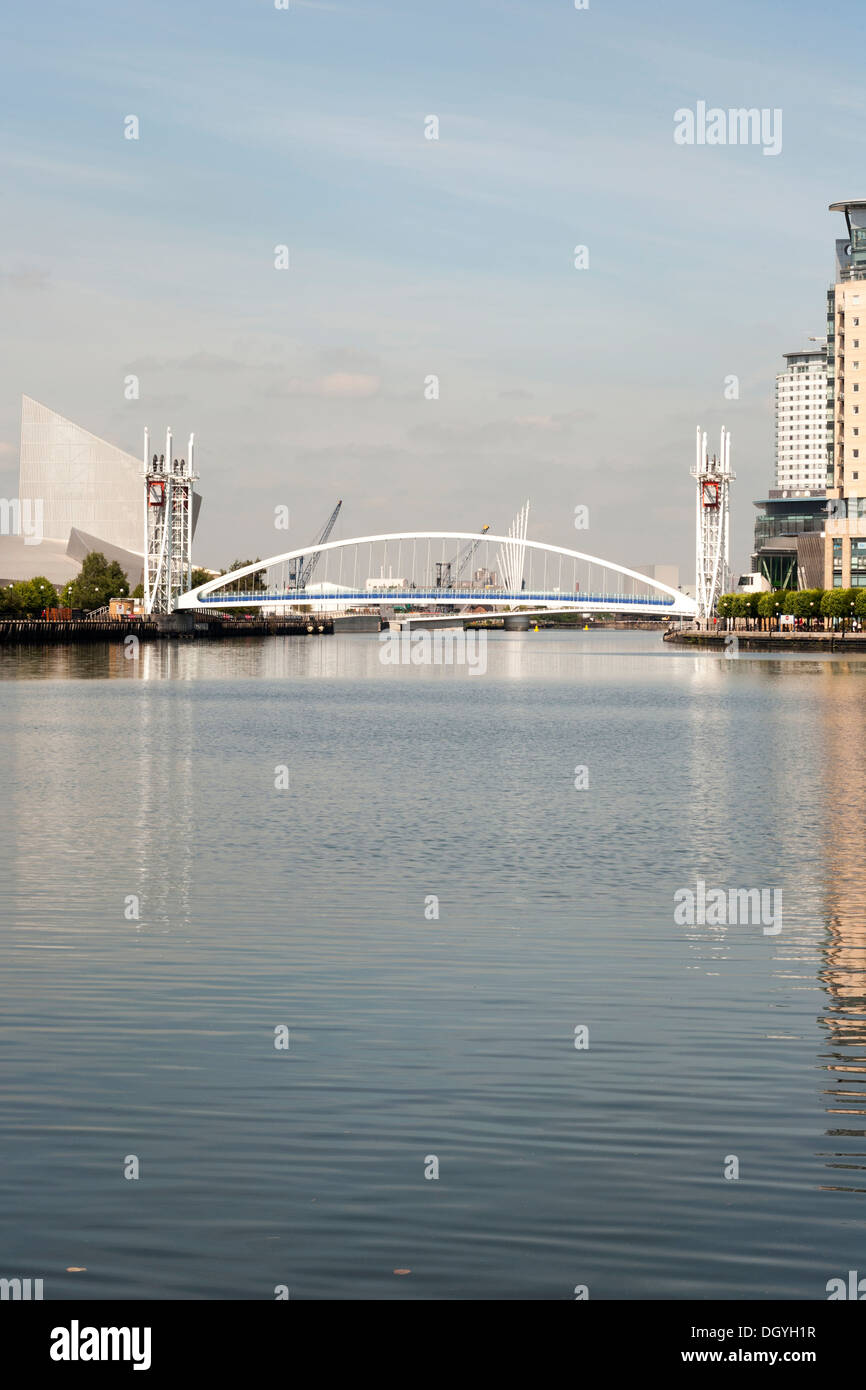 The Bridge at Salford Quays. Stock Photo