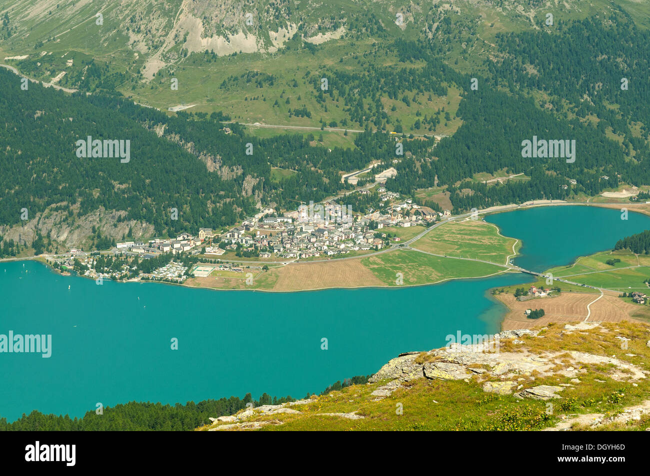 Silvaplana from Murtel, Switzerland Stock Photo Alamy