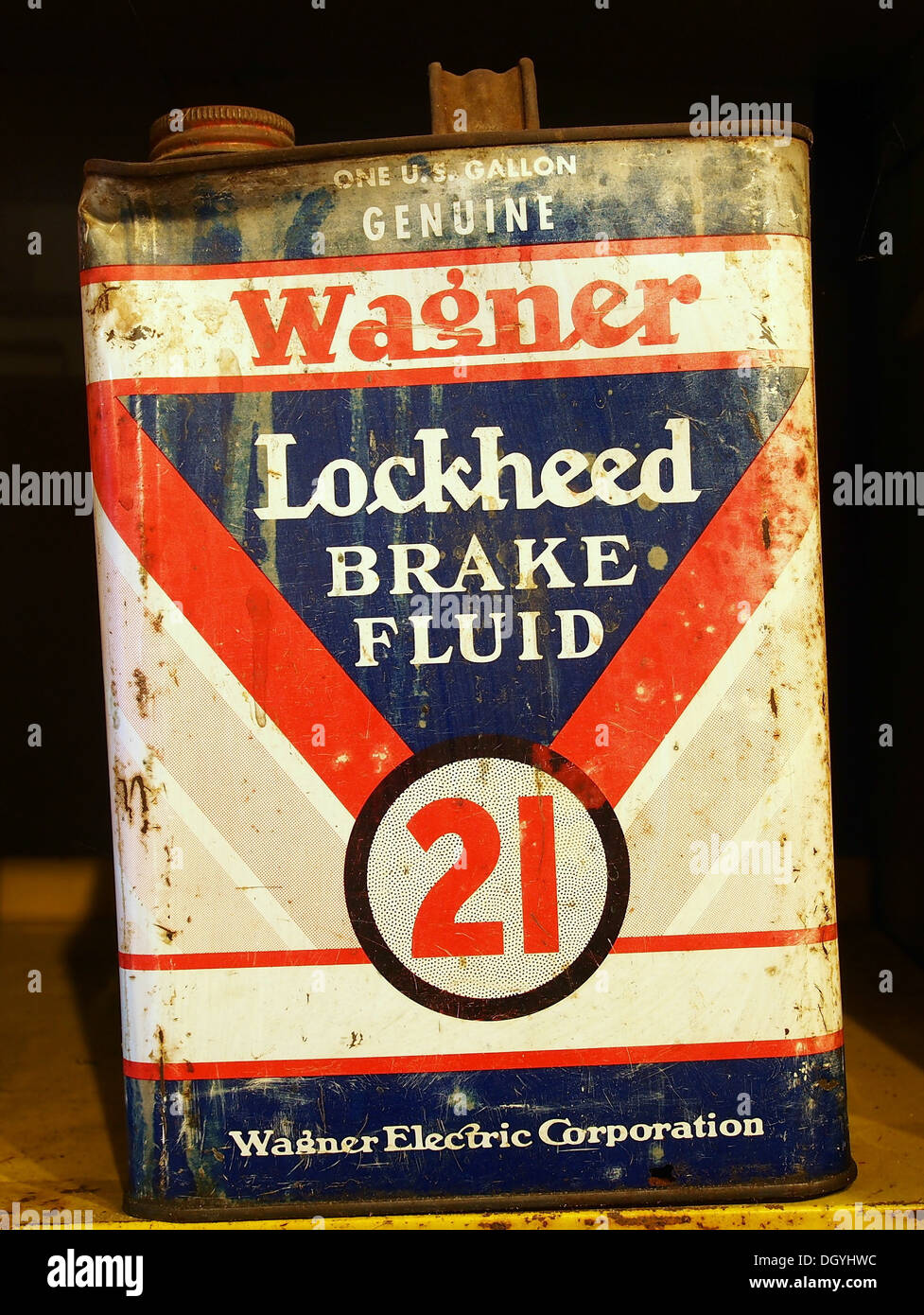 Wagner Lockheed brake fluid can, pic1 Stock Photo Alamy