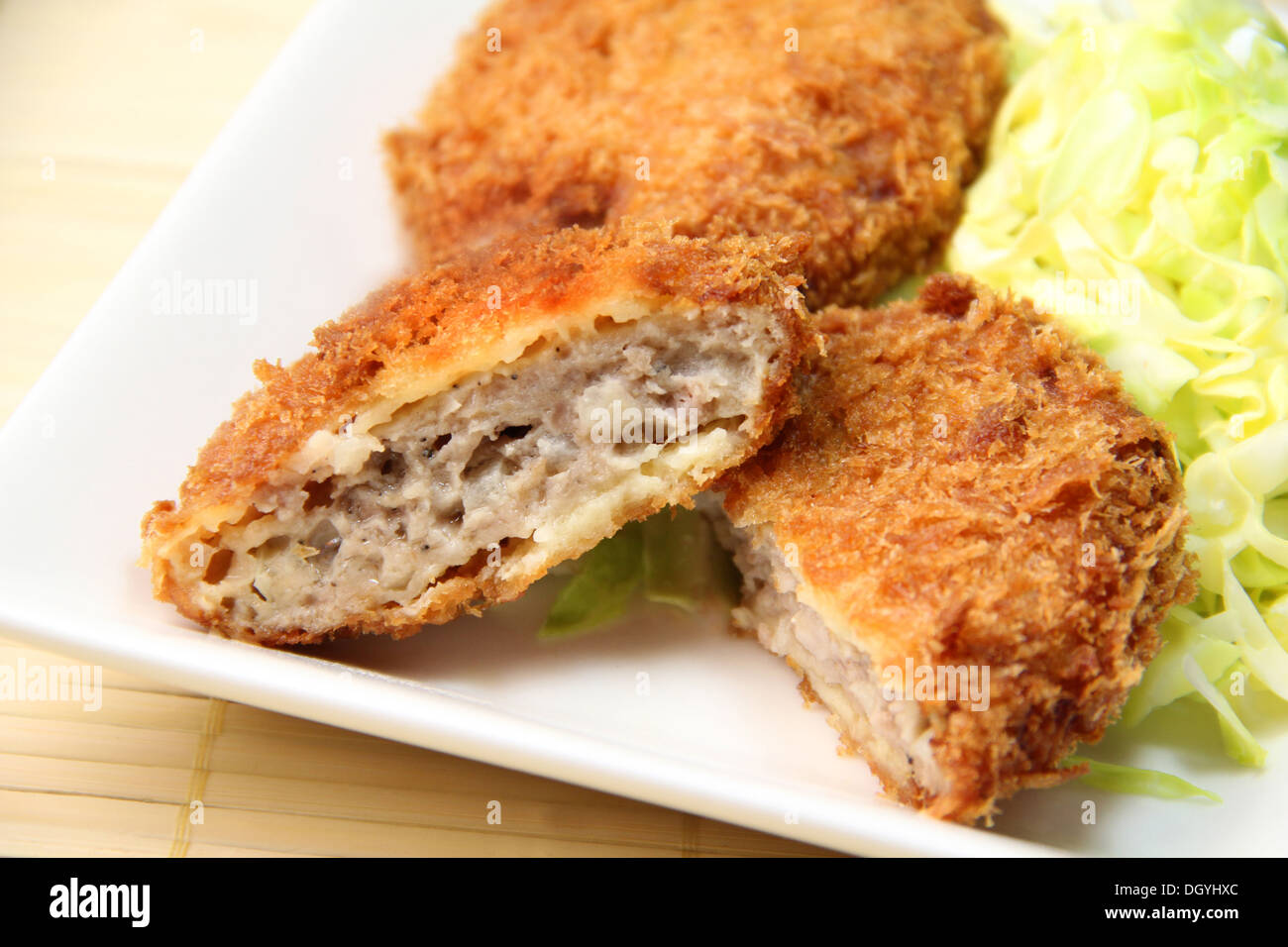 Deep fried ground meat cutlet Stock Photo Alamy