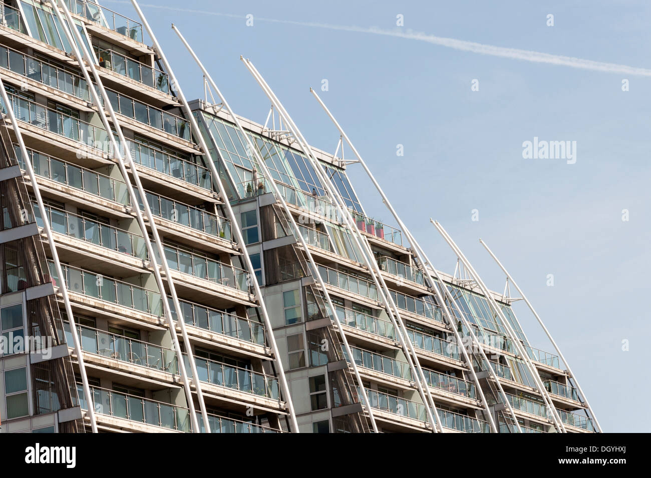 Curved apartments at Salford Quays, Manchester Stock Photo Alamy