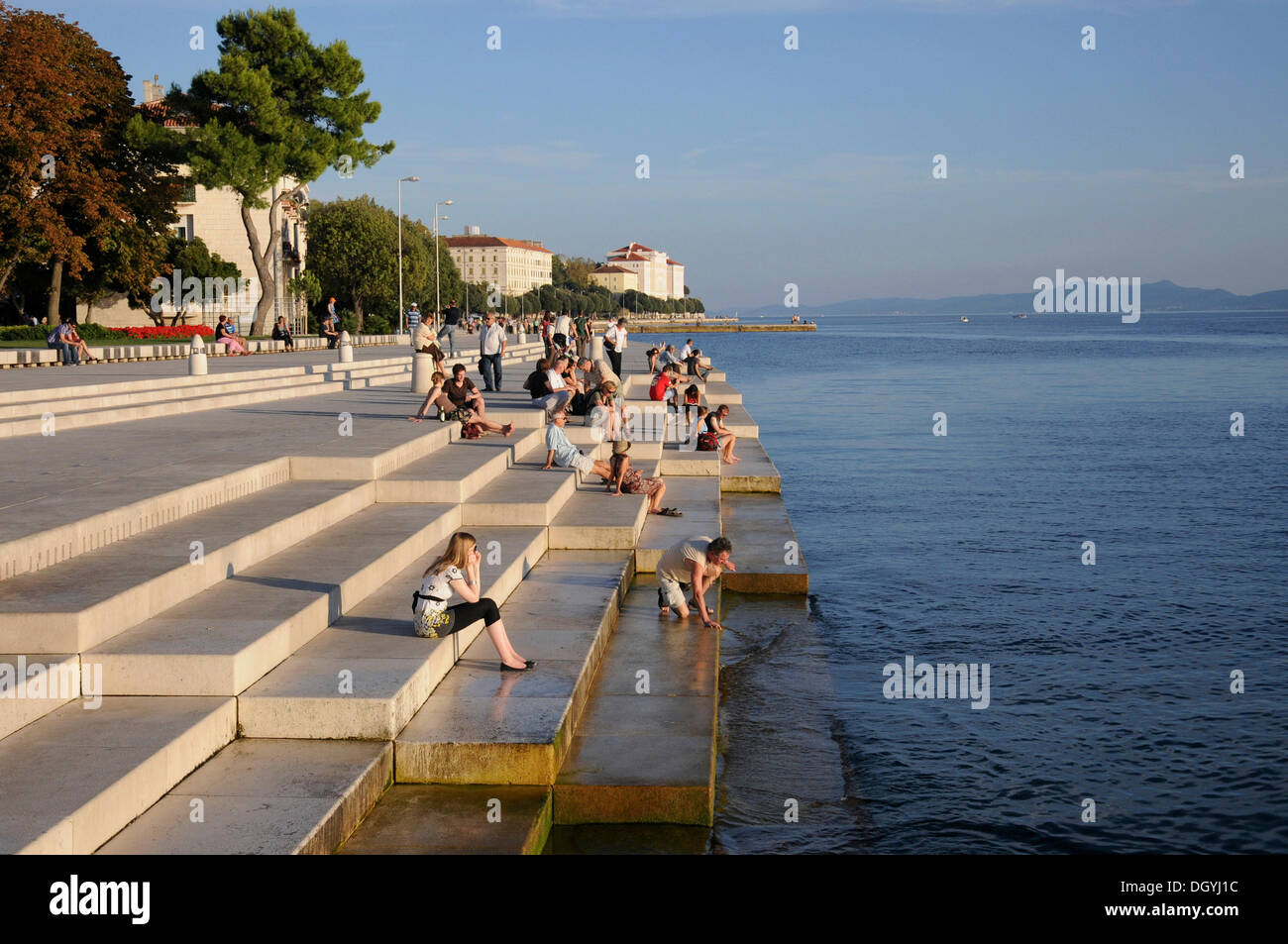 Historic town centre, evening mood, Sea Organ, an experimental musical ...