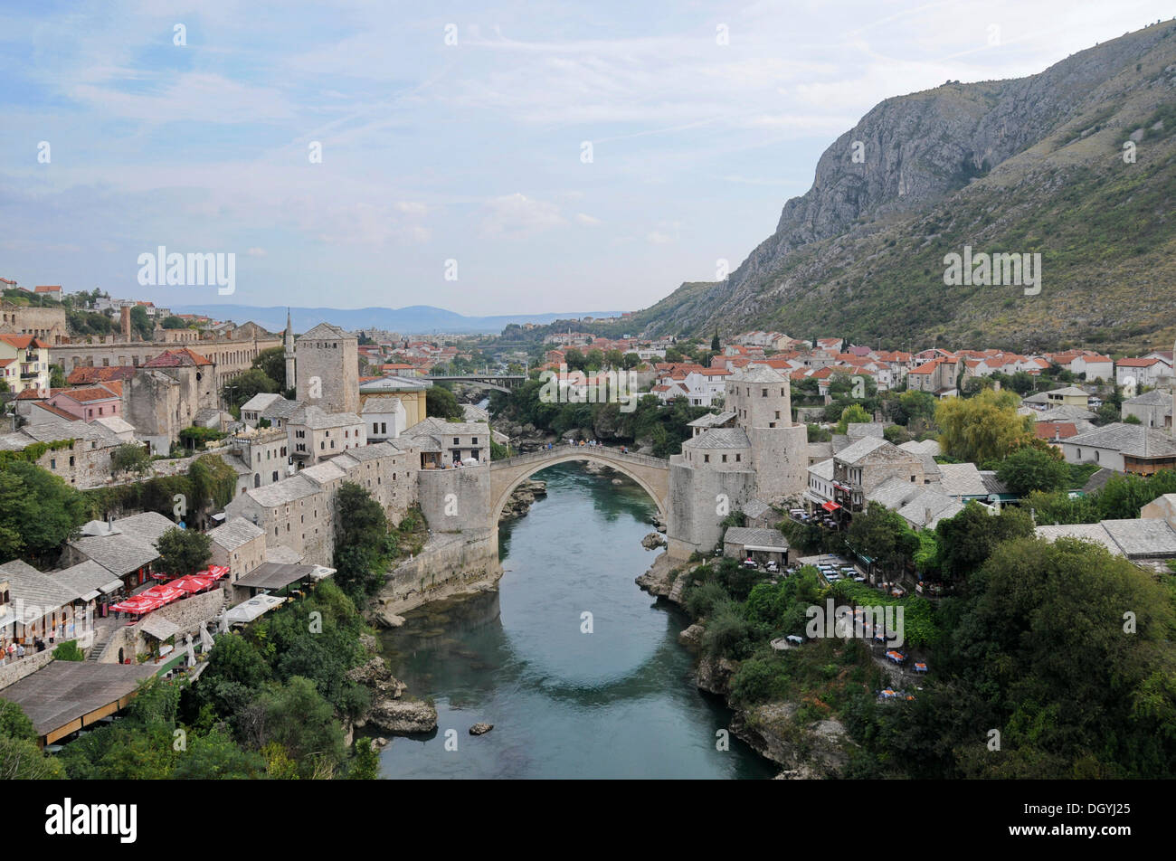 Historic town centre, Stari Most, Old Bridge, Mostar, Herzegovina ...