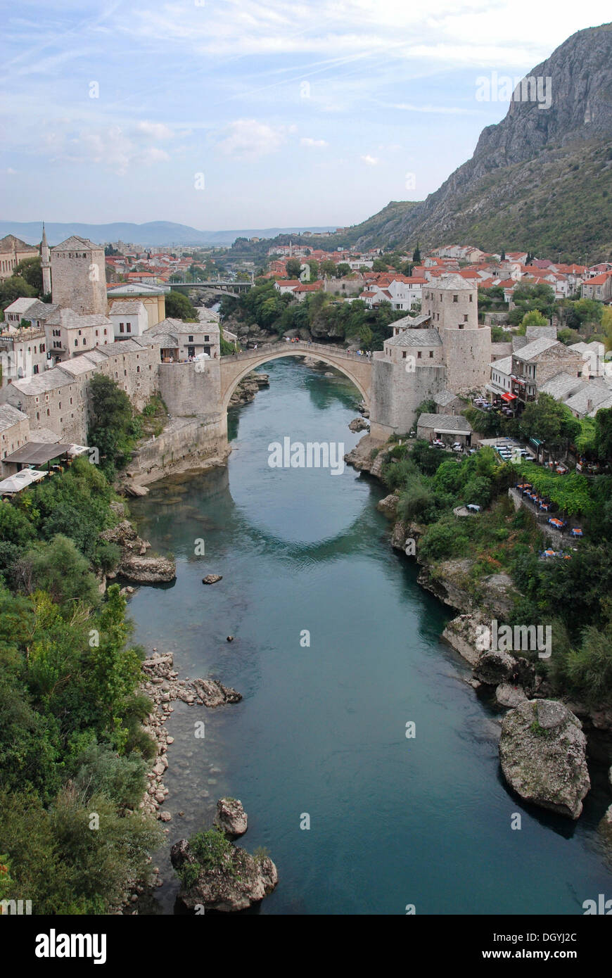Historic town centre, Stari Most, Old Bridge, Mostar, Herzegovina ...