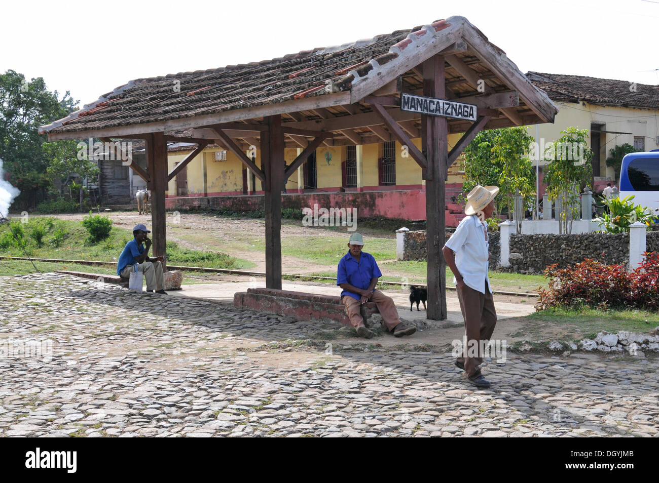 Railway station, Iznaga, Cuba, Caribbean, Central America Stock Photo