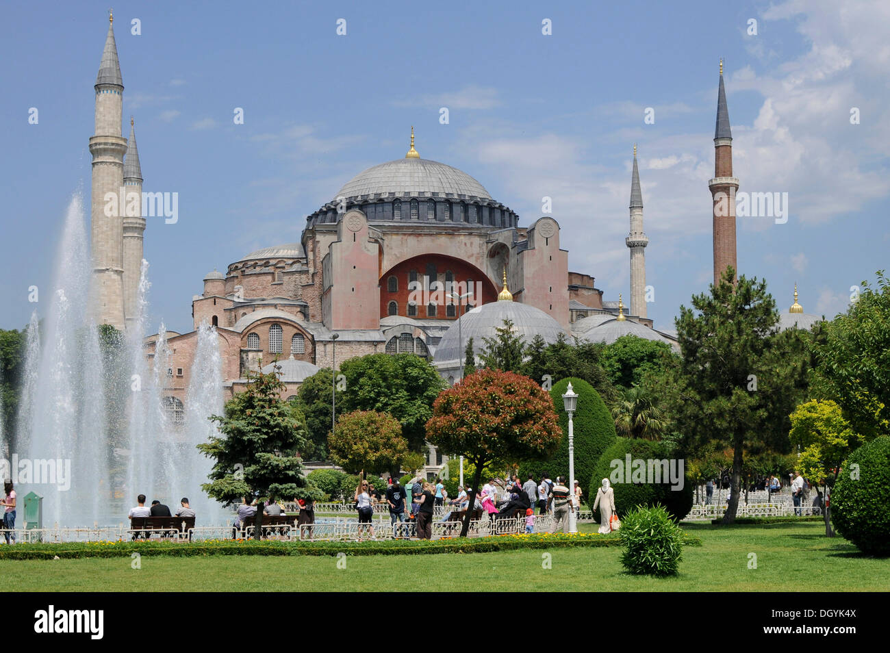 Hagia Sophia and Sultan Ahmet Park, historic town centre, Istanbul, Turkey, Europe Stock Photo