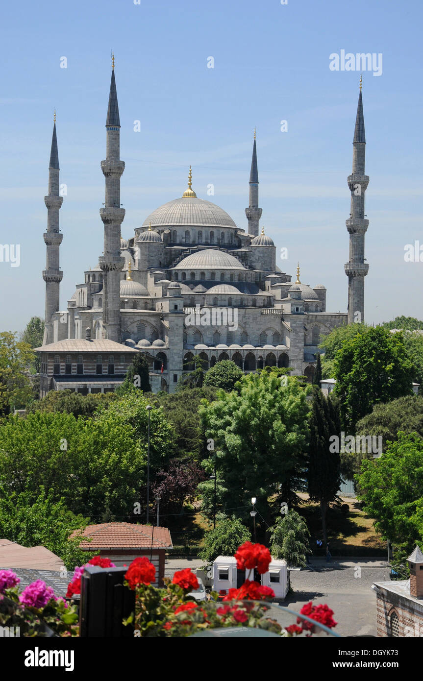 Sultan Ahmed Mosque or Blue Mosque, historic district of Istanbul ...