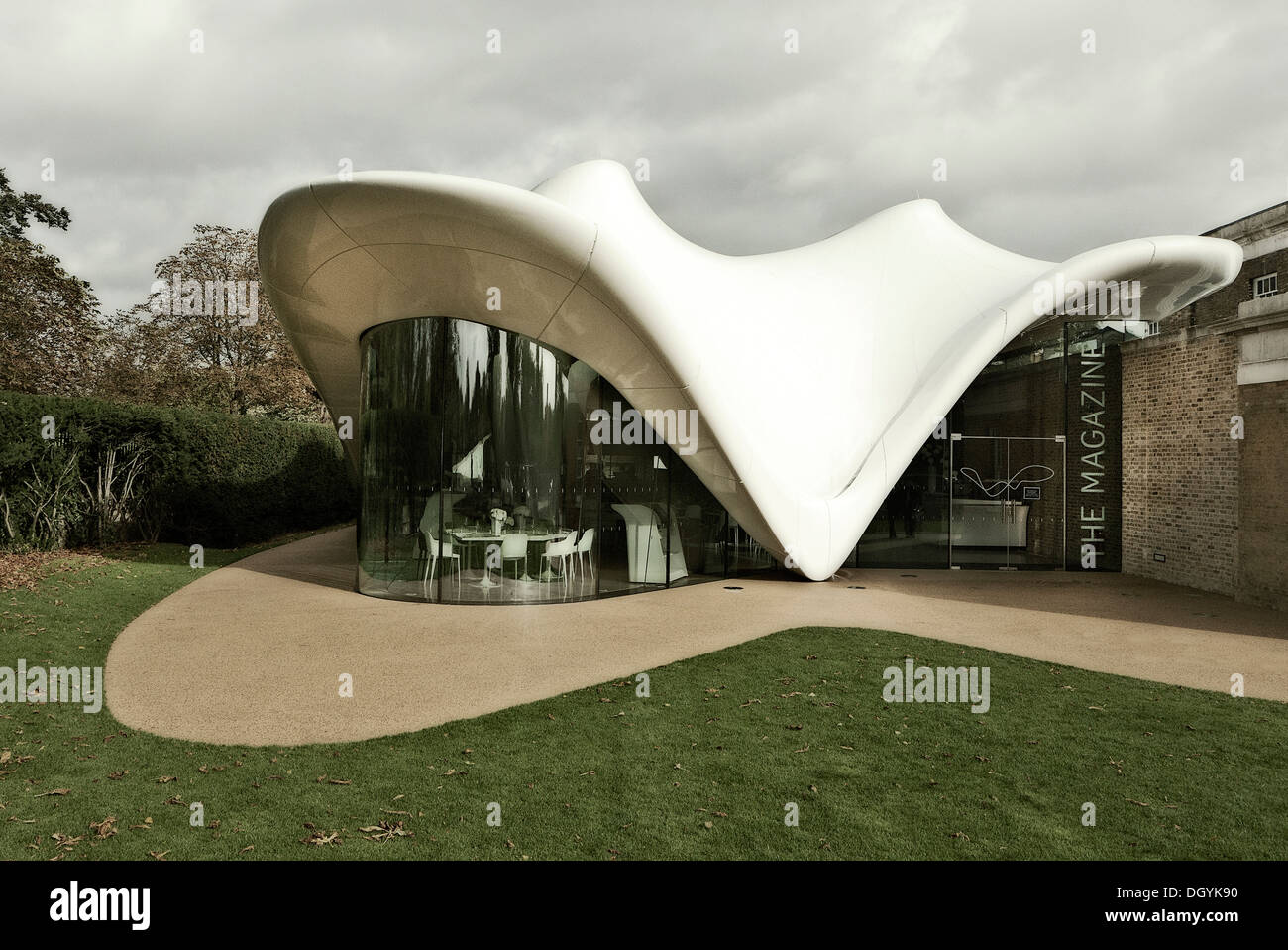 The Magazine cafe at Serpentine Gallery designed by Zaha Hadid Stock Photo