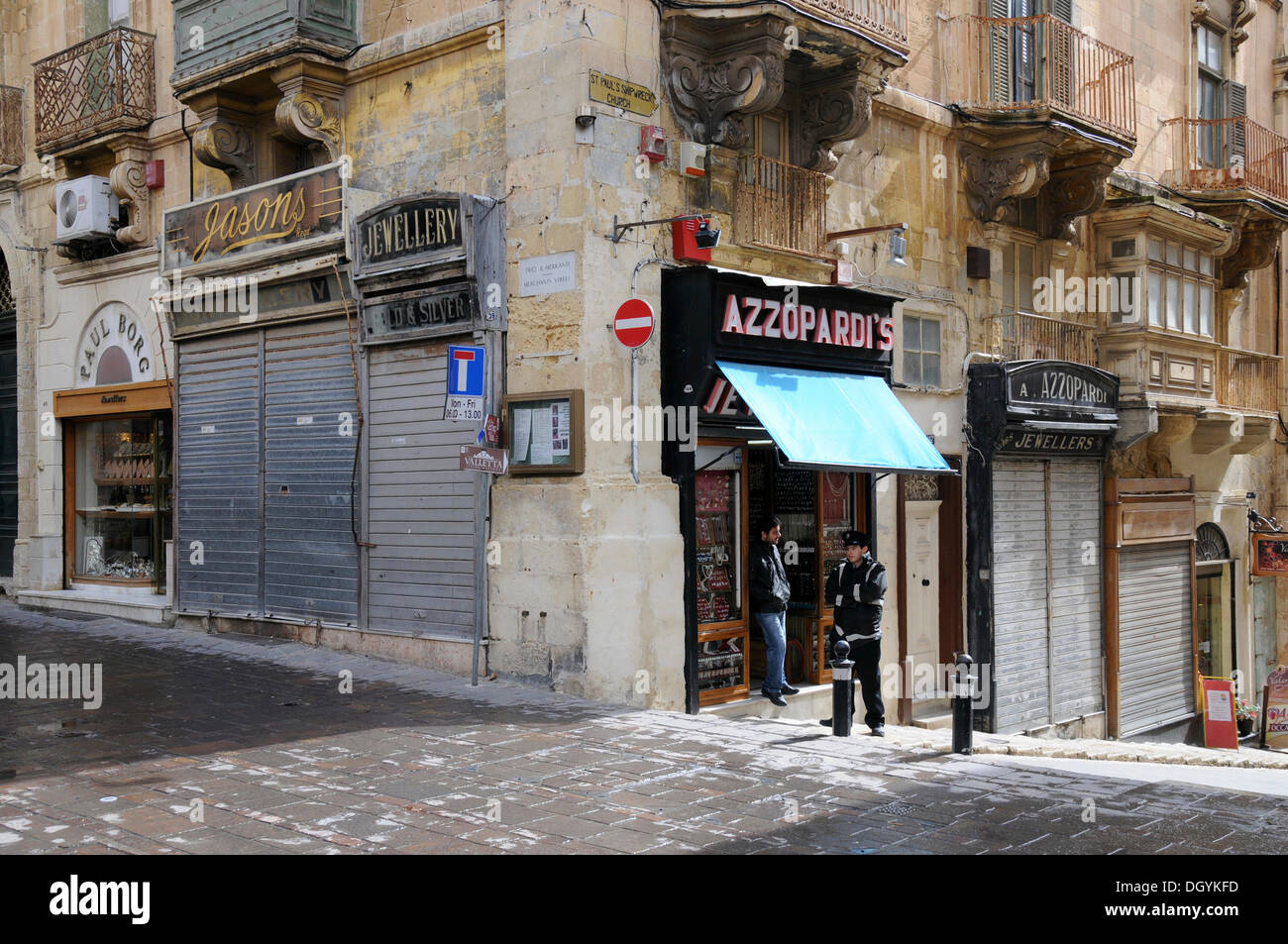 Street corner, Valletta, Malta, Europe Stock Photo Alamy