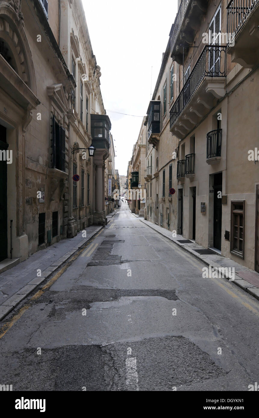 South Street, old town, Valletta, Malta, Europe Stock Photo