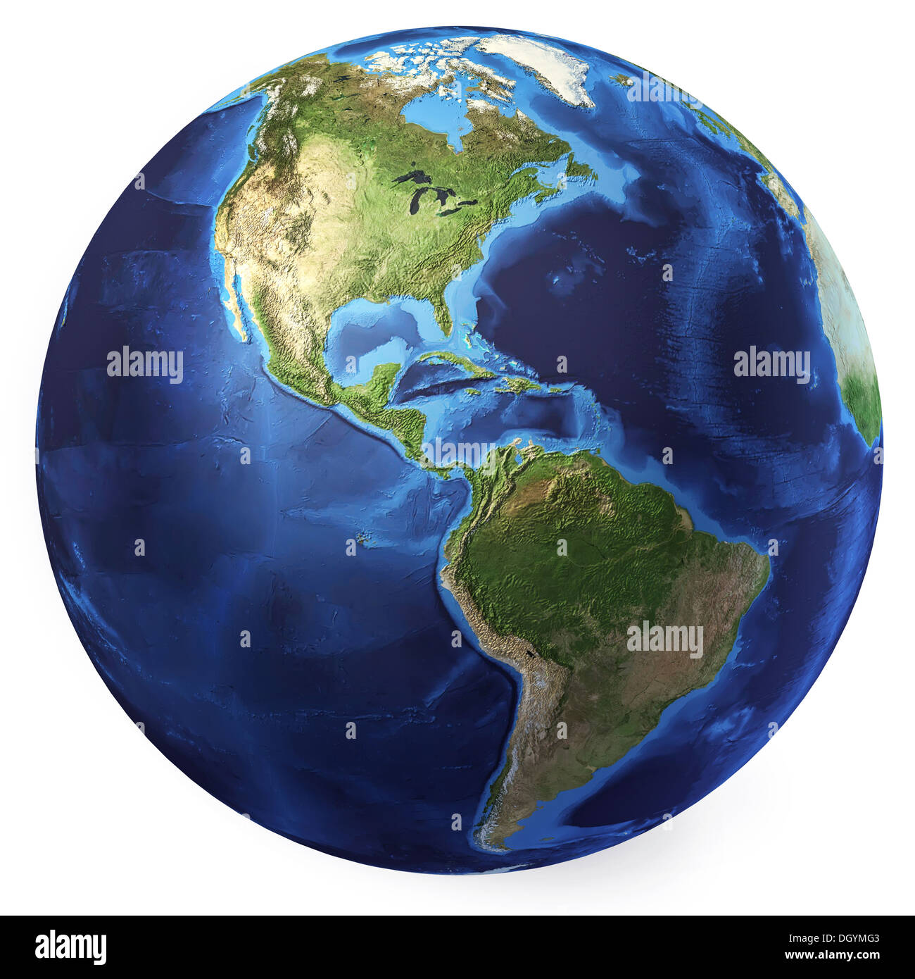 Earth Globe Realistic 3 D Rendering Americas North And South View On