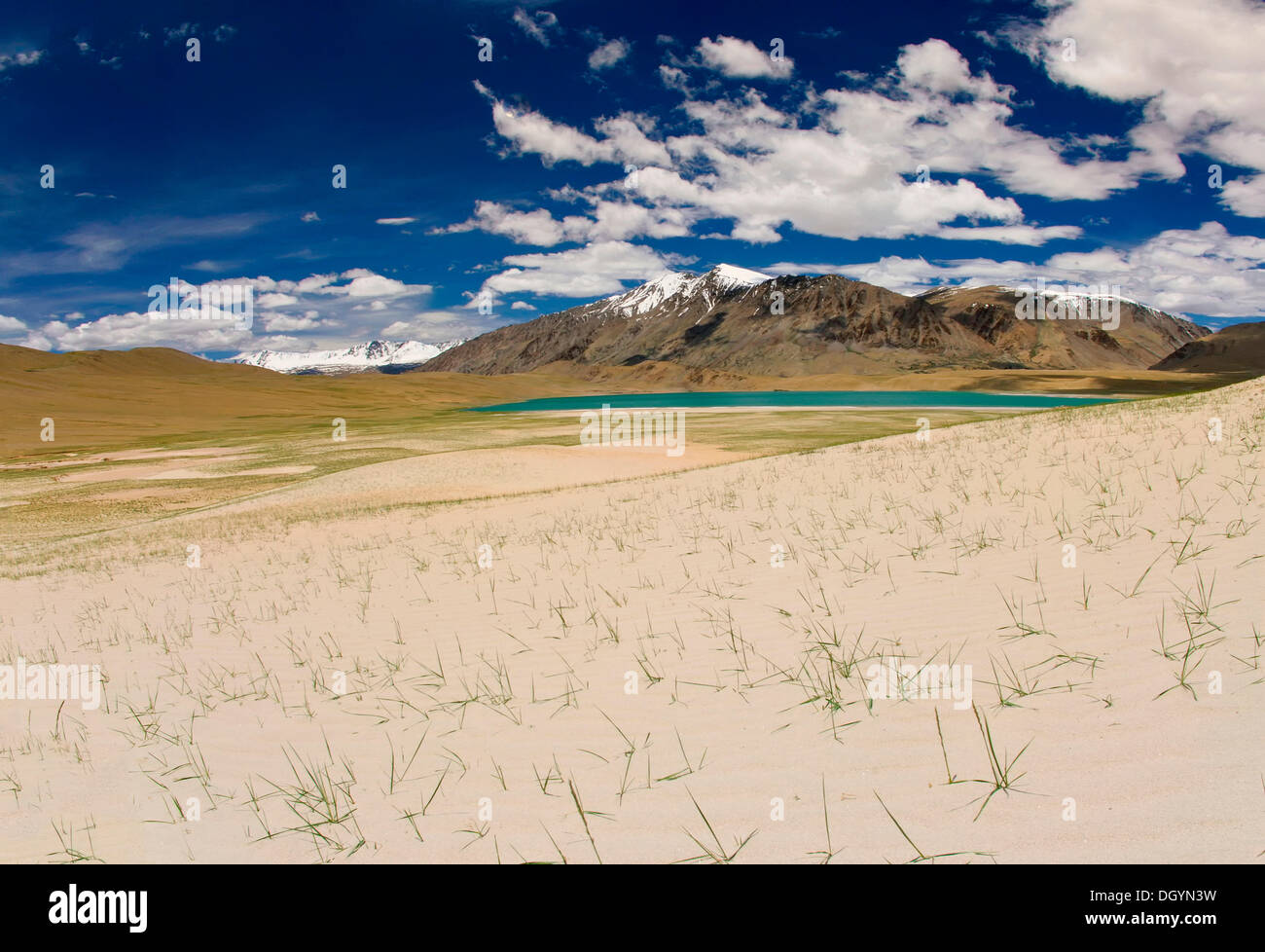 Mountain range at Tso Kar, Lake Kar, Ladakh, North India, India, Asia Stock Photo