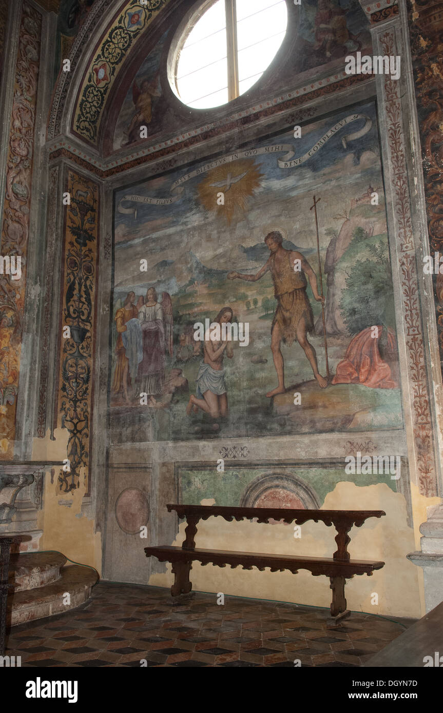 Italy, Lombardy, Meda, Church of St. Victor, Catholic, Christian, nobody, frescoes, Renaissance frescoes by Bernardino Luini Stock Photo