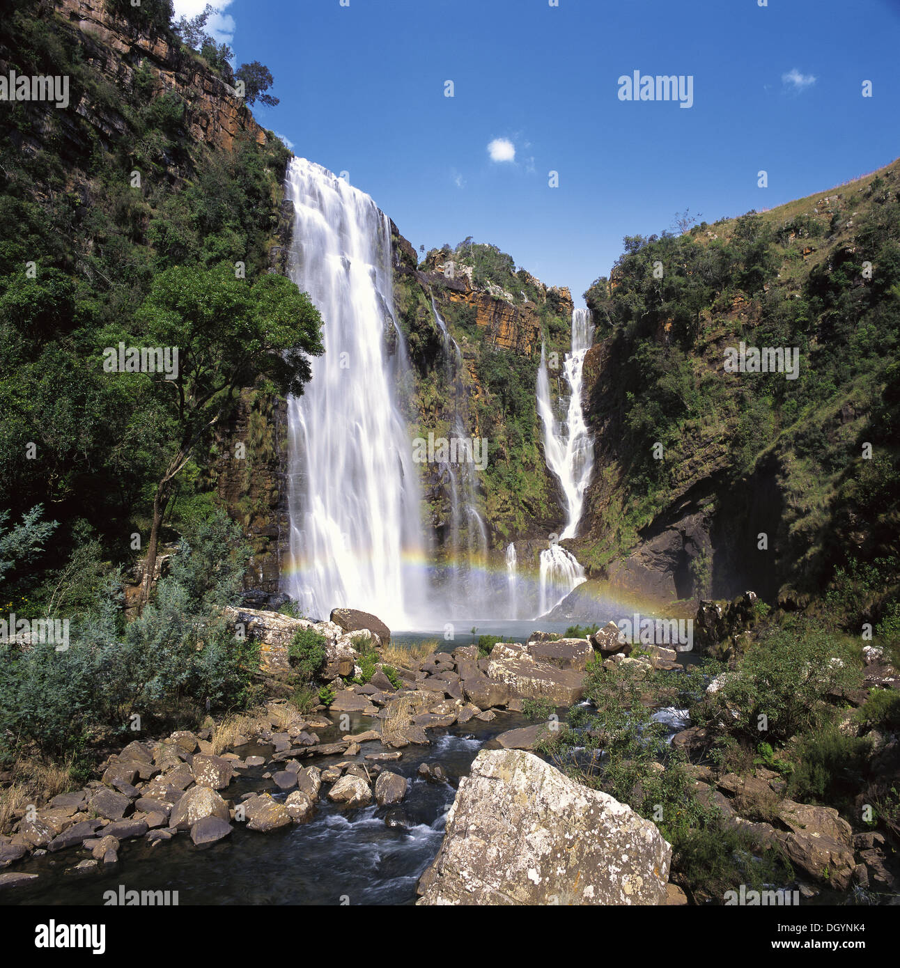 Rainbow's end at the Lisbon Falls Stock Photo Alamy