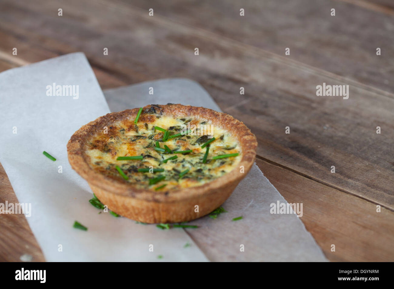 Spinach and feta quiche stock photo alamy