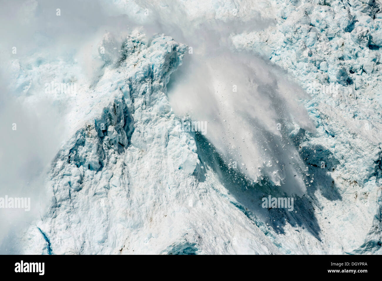 Calving glacier, Cascade Glacier, Barry Arm, Prince William Sound, Alaska, United States Stock Photo