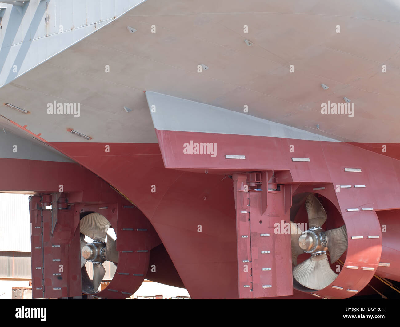 ship launching in shipyard side view of stern Stock Photo Alamy