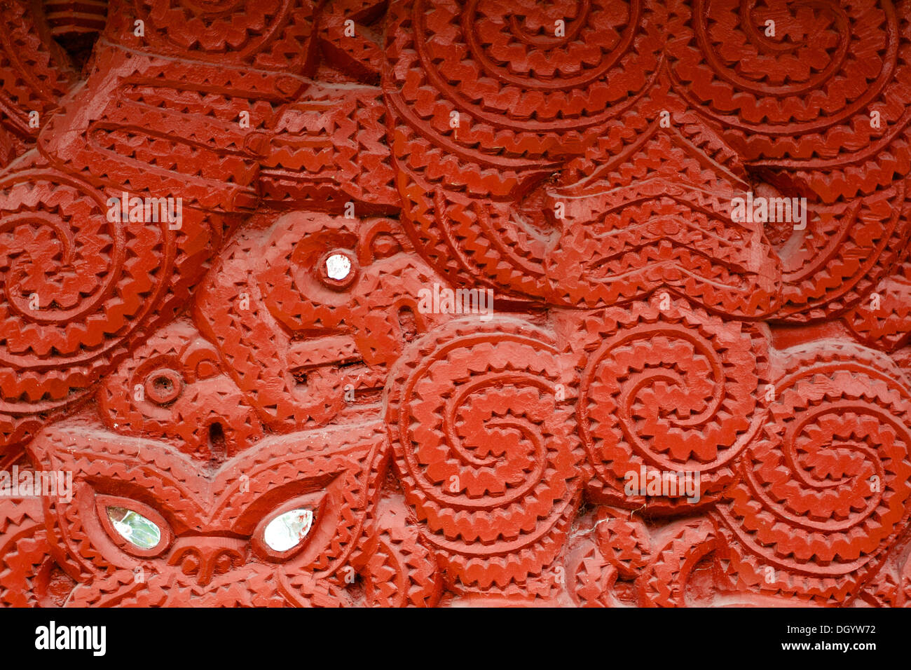 Maori wooden art background Stock Photo
