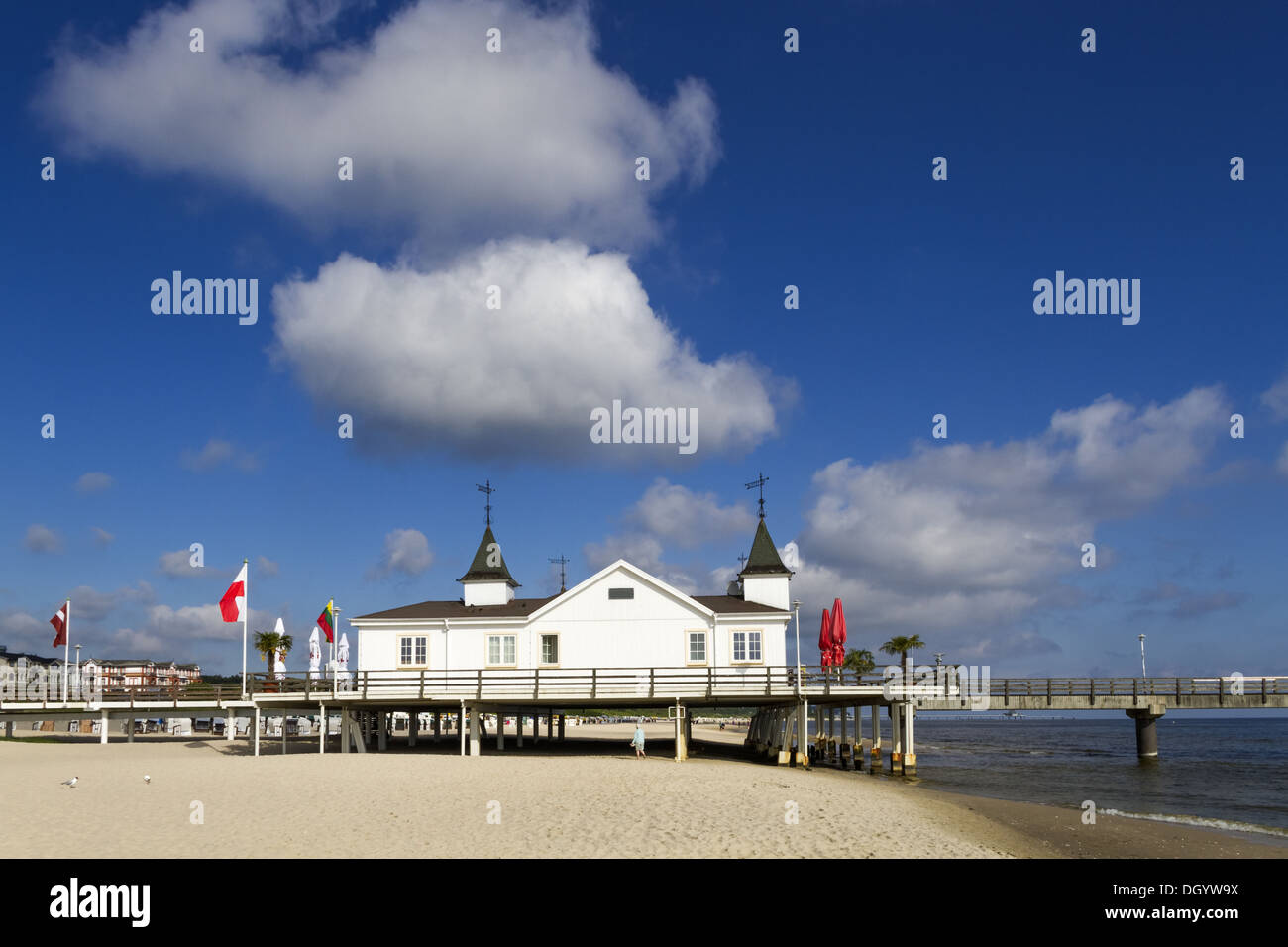 pier in Ahlbeck at Usedom Stock Photo