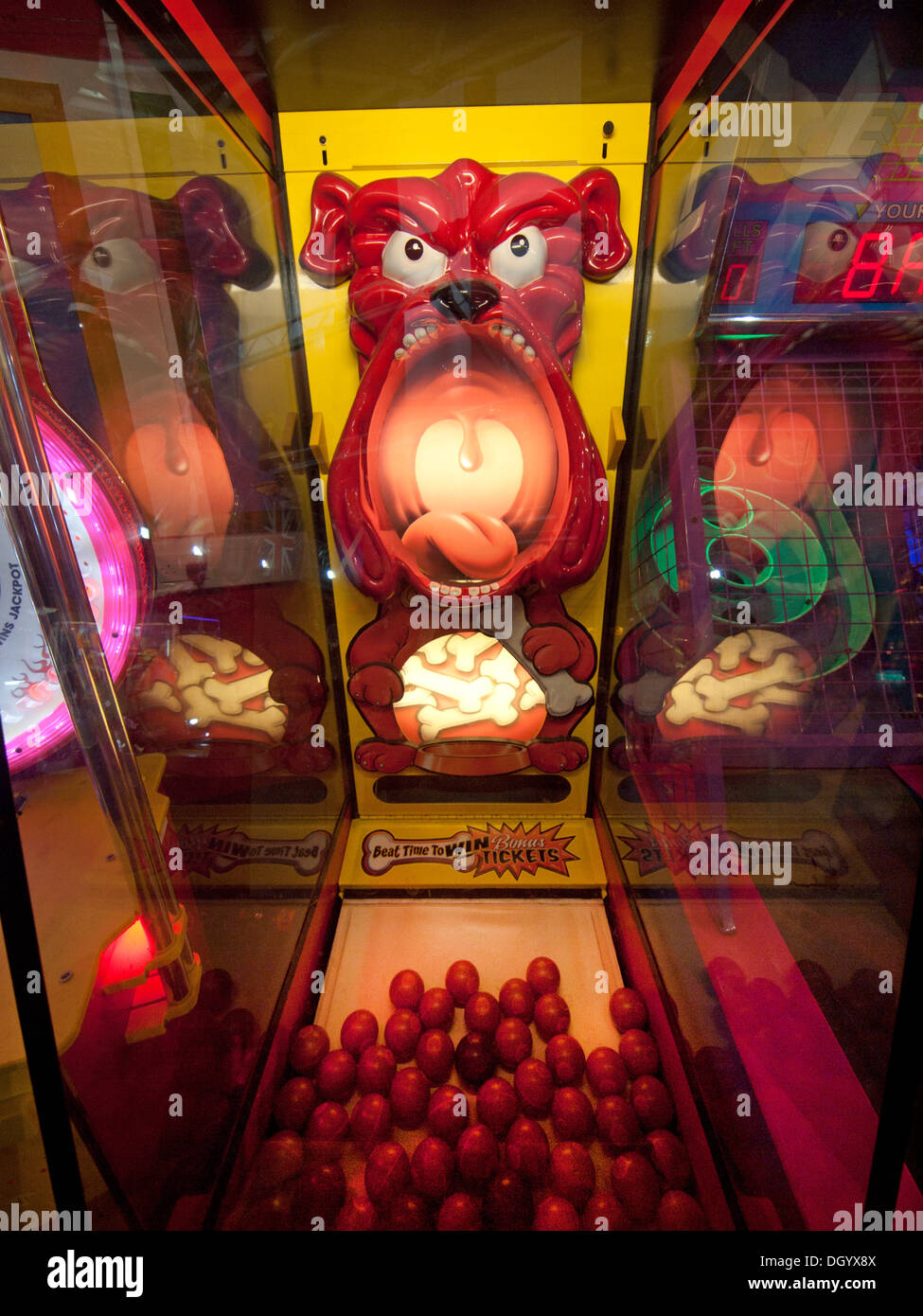 Games in an amusement arcade on Brighton Pier Stock Photo