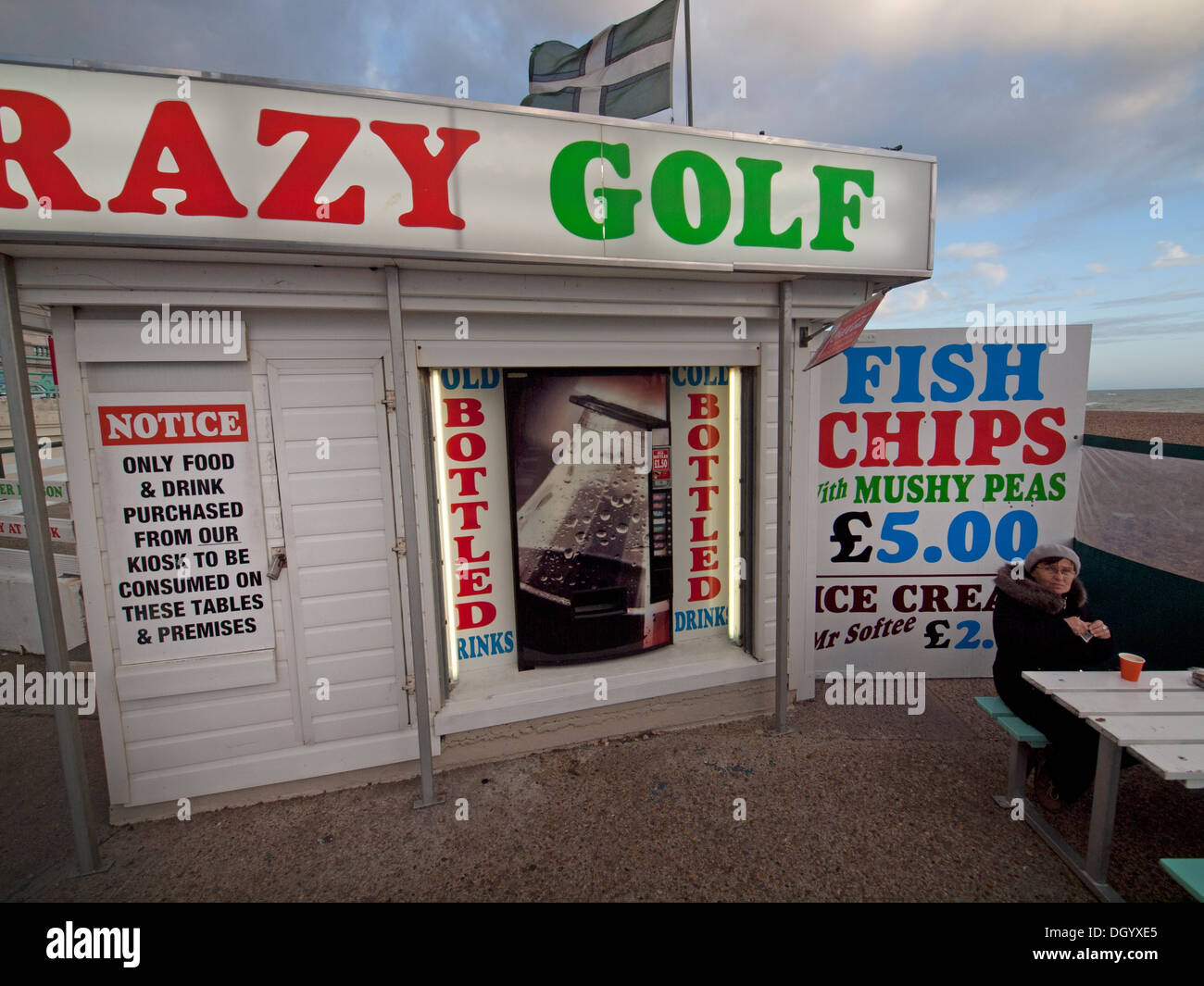 Fast food options on the seafront in Brighton Stock Photo Alamy