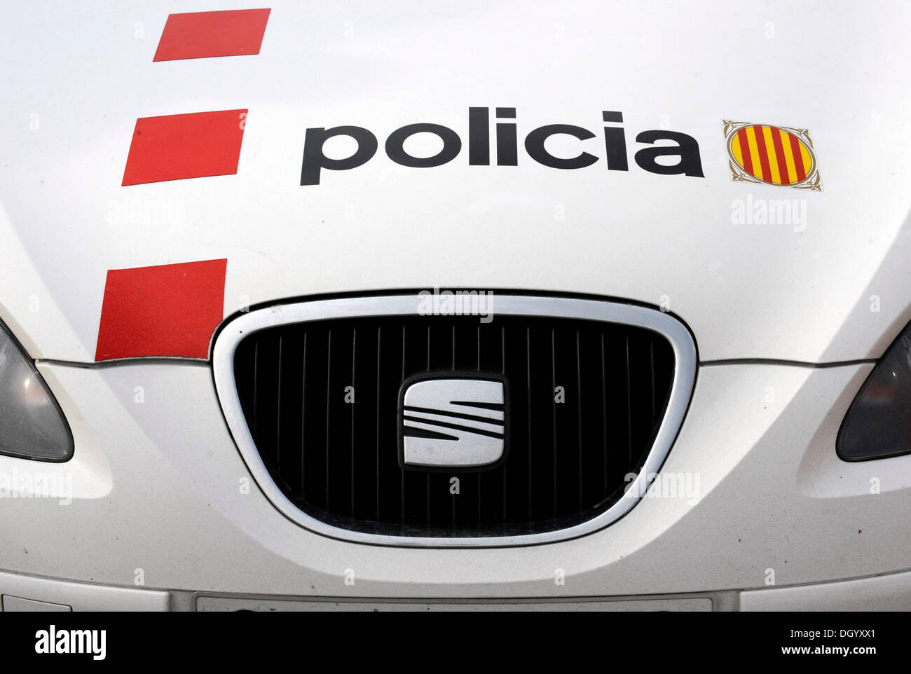 Logo of the 'policia', police of Catalonia, Spain, Europe Stock Photo