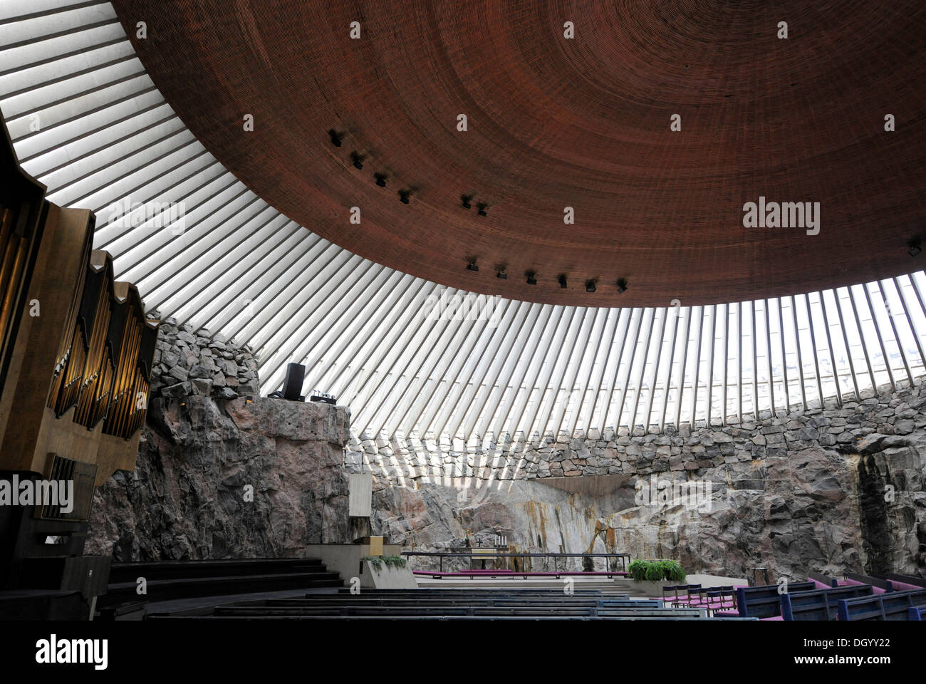 Temppeliaukio Kirkko, Rock Church, Helsinki, Finland, Europe Stock Photo