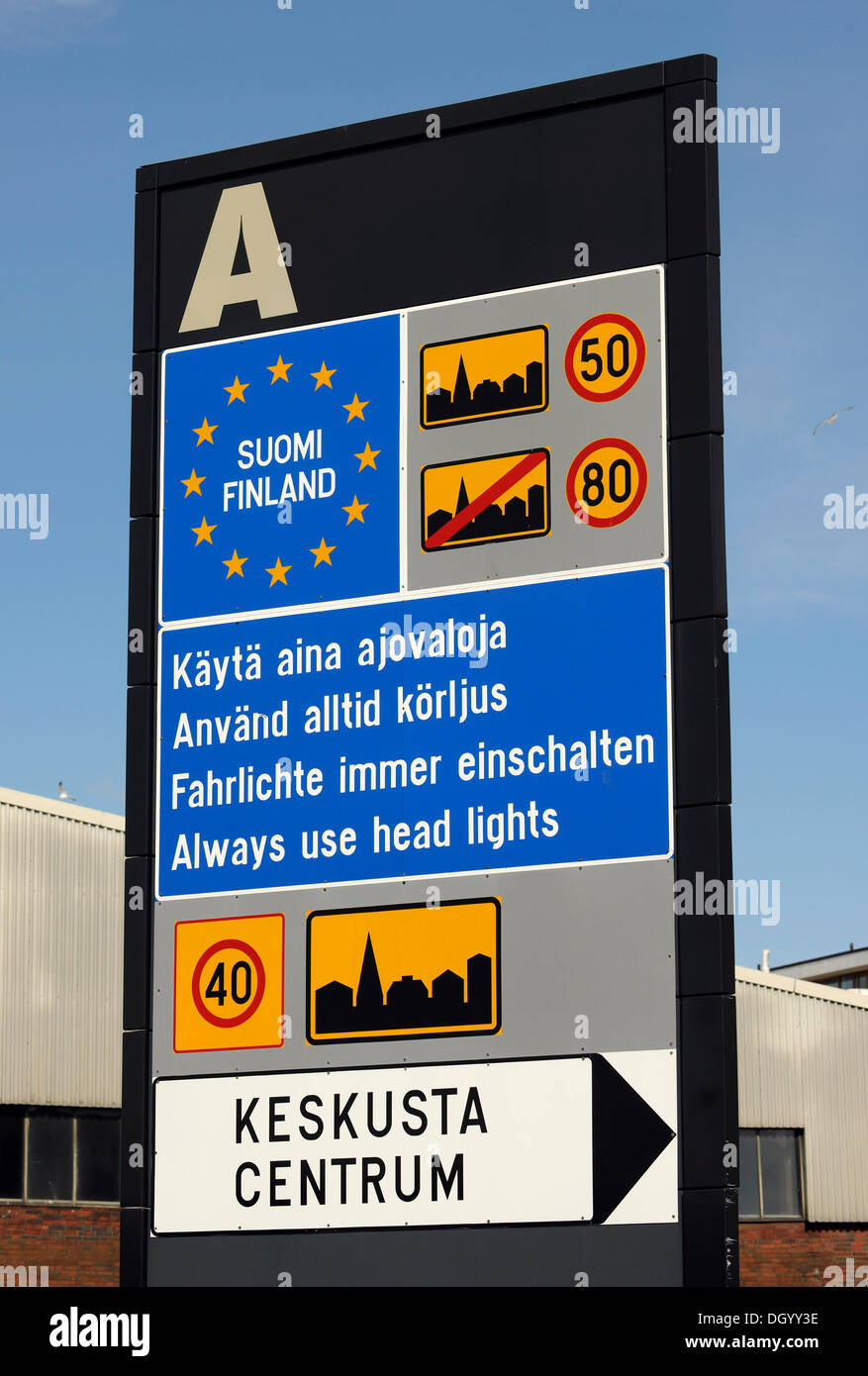 Road signs in Helsinki, Finland, Europe Stock Photo Alamy