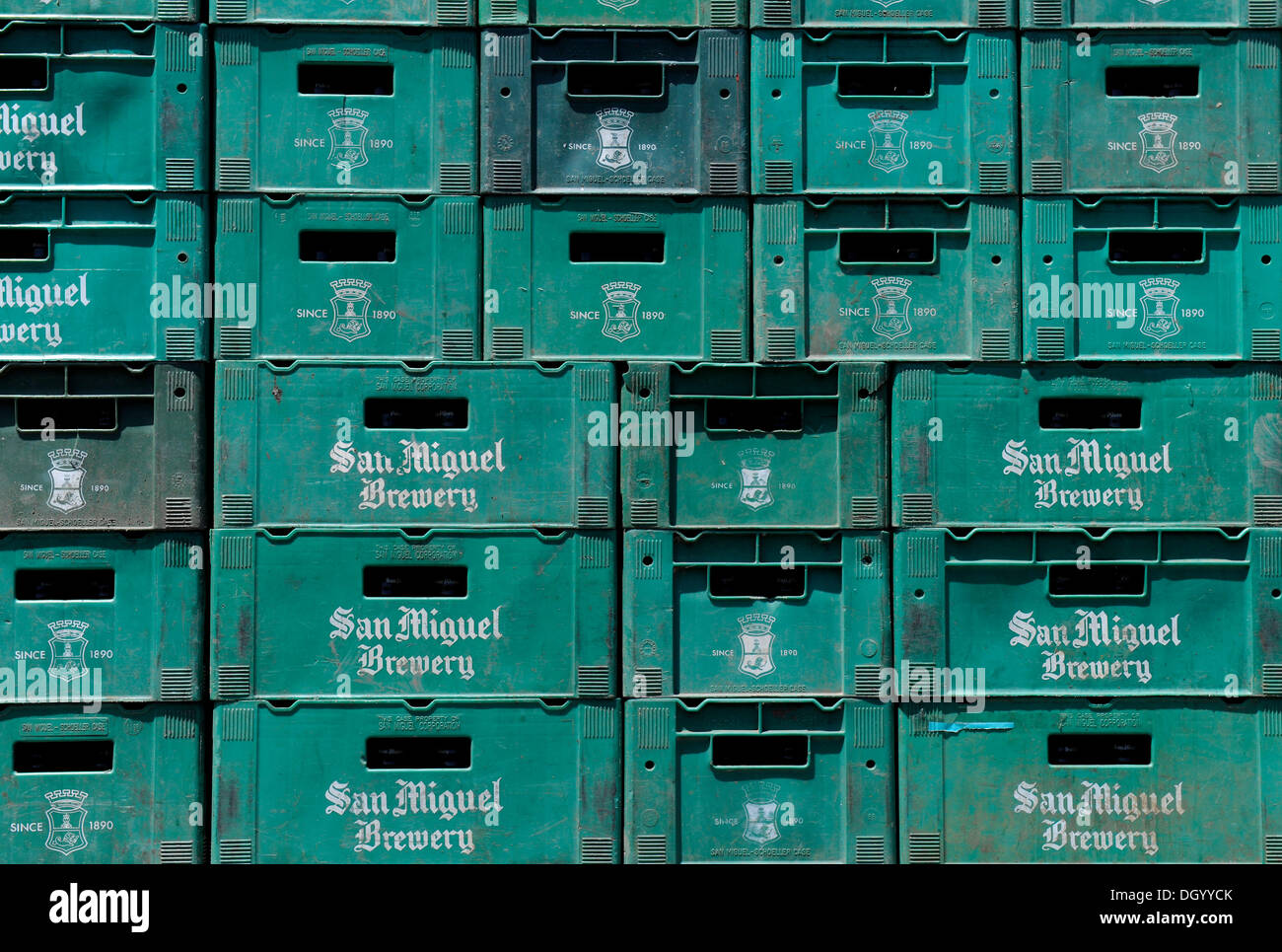 San Miguel beer crates, Cebu, Philippines, Southeast Asia, Asia Stock Photo