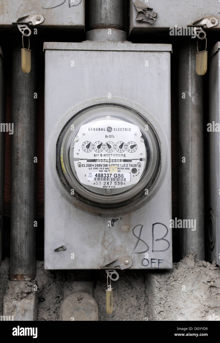 Electricity meter in Cebu, Philippines, Southeast Asia, Asia Stock