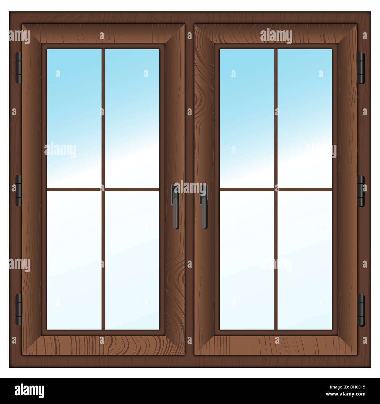 Image showcasing wooden textured closed window isolated on white. Vector illustration ...