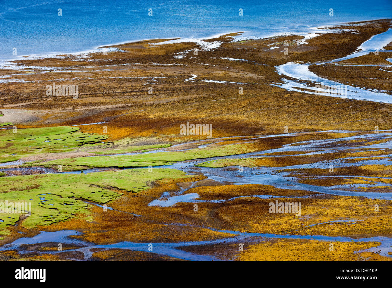 Estuary at low tide, Isle of Skye, Scotland, United Kingdom Stock Photo