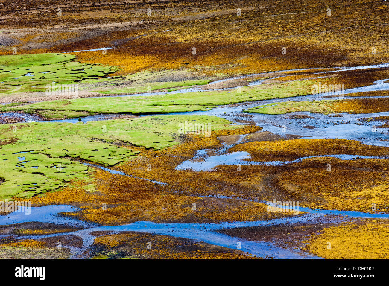 Estuary at low tide, Isle of Skye, Scotland, United Kingdom Stock Photo