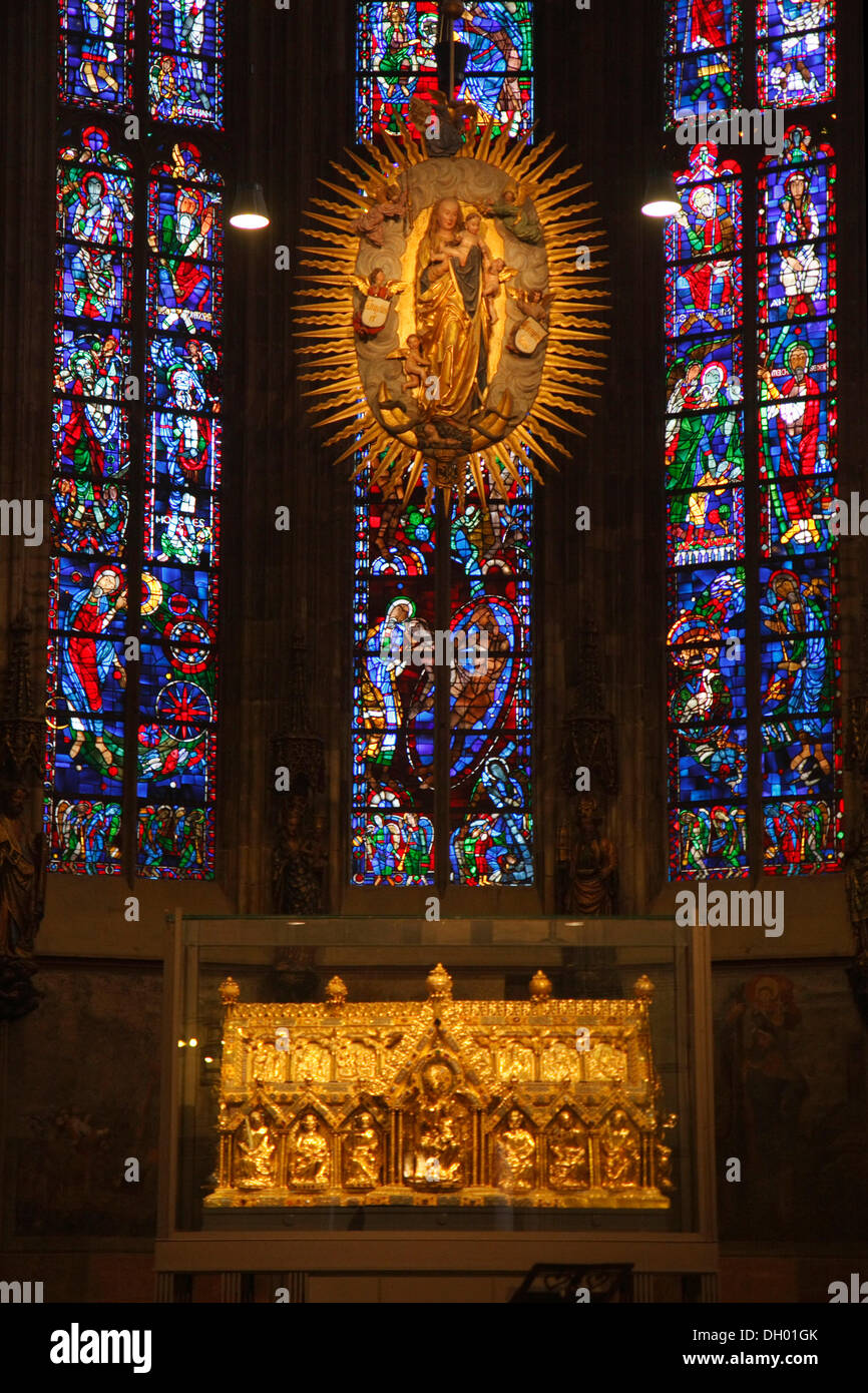 Shrine of Mary and choir hall, Aachen Cathedral, Aachen, North Rhine-Westphalia Stock Photo