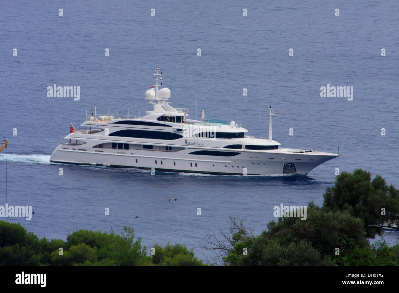 Motor yacht Lady Lara at Cap Martin near Monaco, Cote d'Azur, France