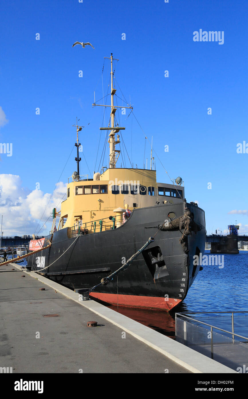 Elbjorn, a former icebreaker, Aalborg, northern Jutland, Denmark, Europe Stock Photo