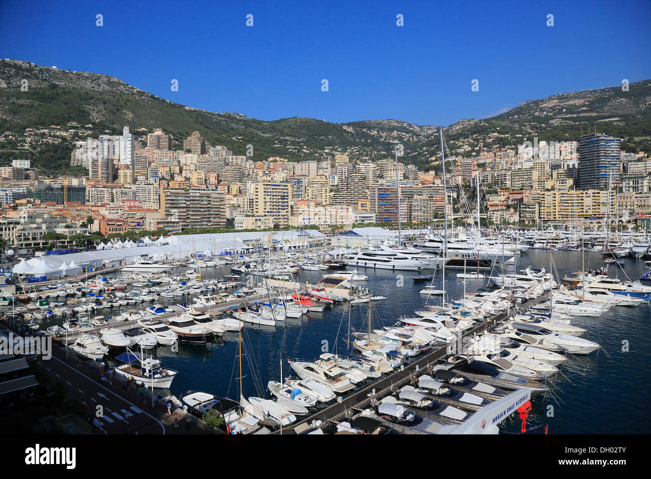 Monaco Yacht Show 2012, Port Hercule, Principality of Monaco, Cote d'Azur, Mediterranean Sea, Europe Stock Photo