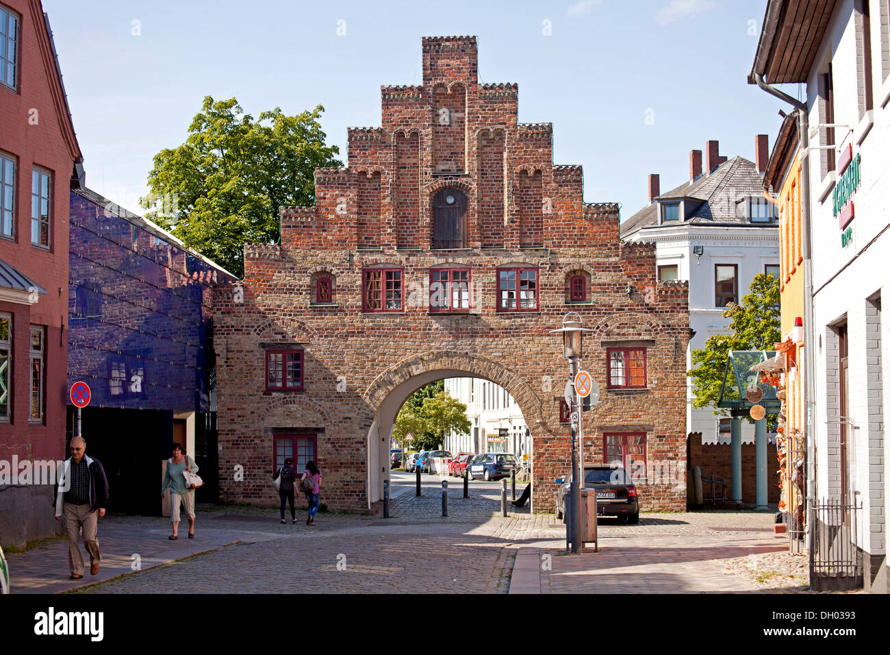 Nordertor city gate, a landmark of Flensburg, Schleswig-Holstein Stock Photo