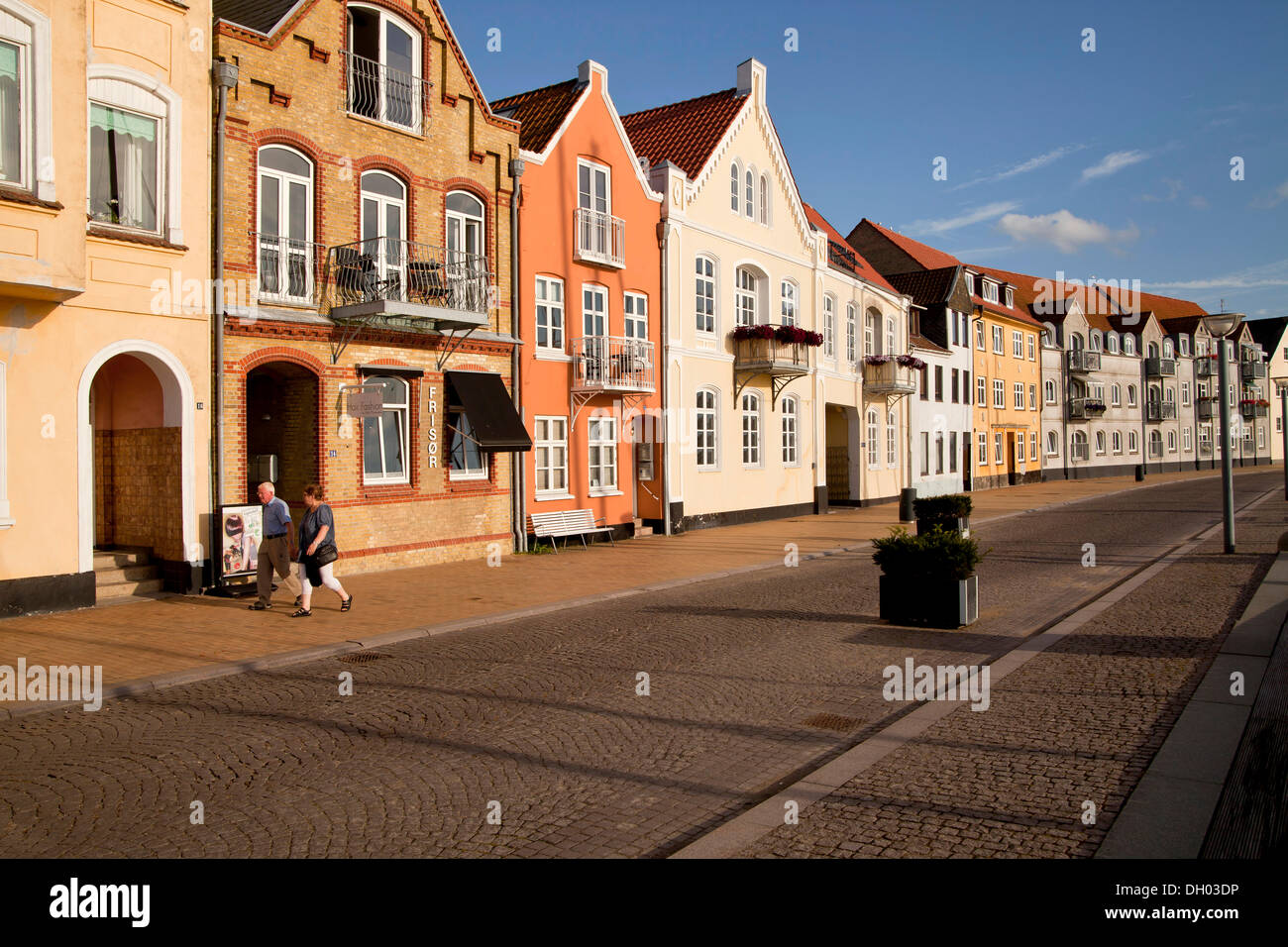 Houses on the waterfront promenade in Denmark, Europe Stock