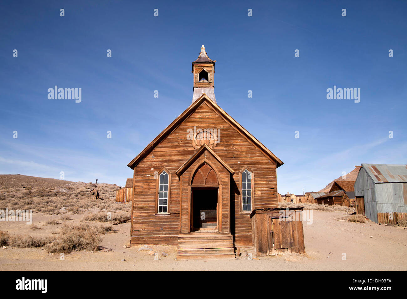 Church in the ghost town of Bodie, Bodie, California, United States Stock Photo