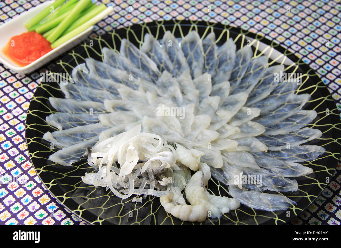 Blowfish sashimi Stock Photo