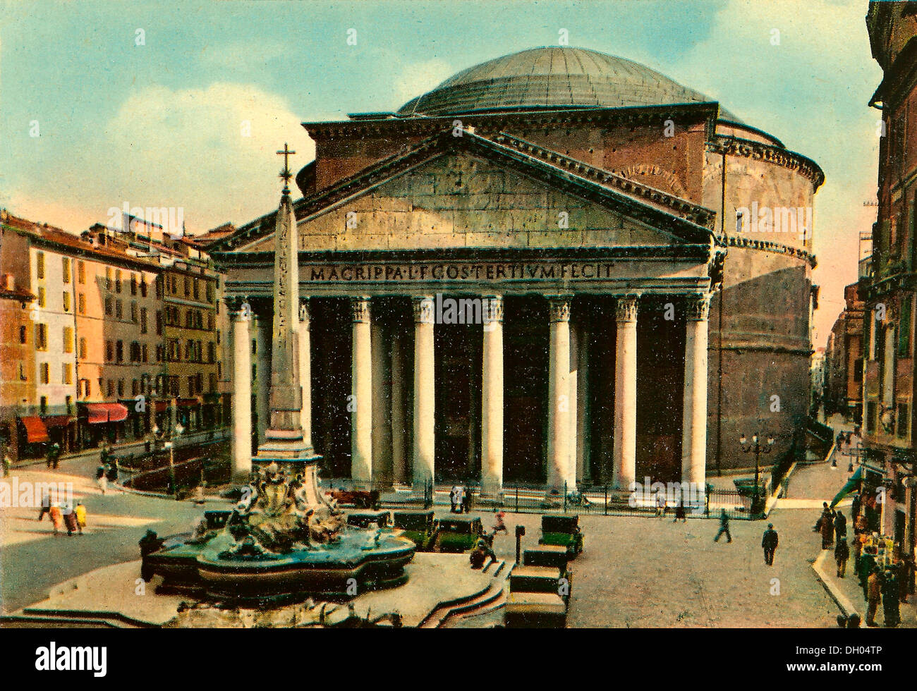 Historical photo from around 1930, Pantheon, Piazza della Rotonda, Rome, Latium, Italy, Europe Stock Photo