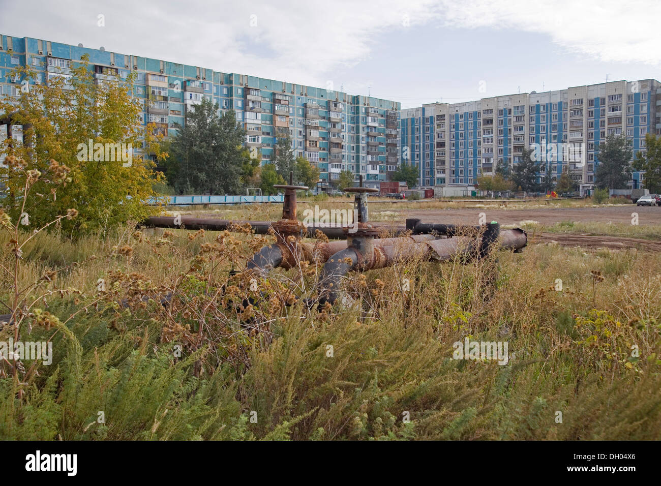 Socialist urbanism in Karaganda, Kazakhstan Stock Photo