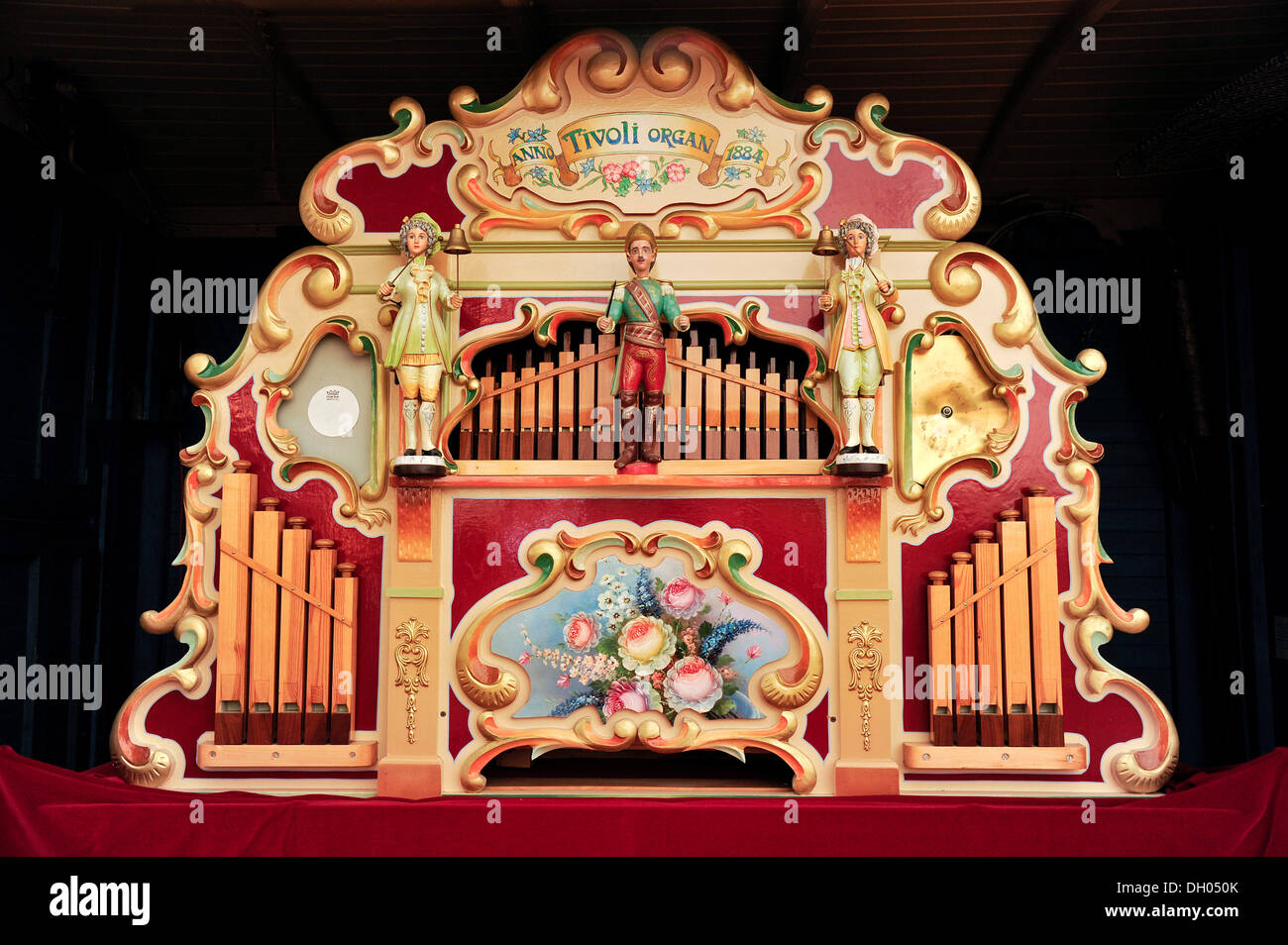 Old Tivoli organ, carousel organ or fairground organ, historical Oktoberfest, Munich, Upper Bavaria, Bavaria Stock Photo