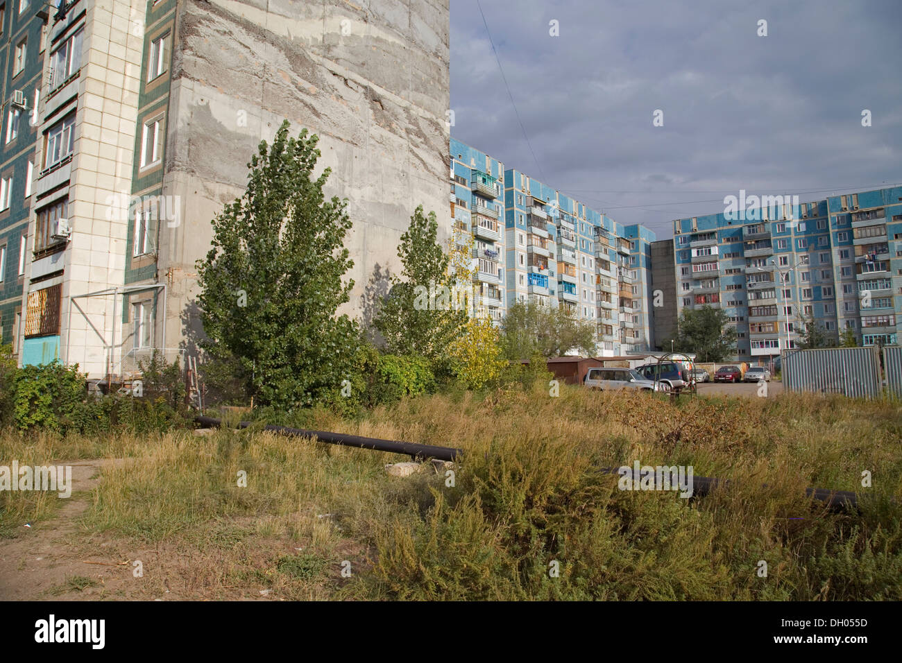 Socialist urbanism in Karaganda, Kazakhstan Stock Photo