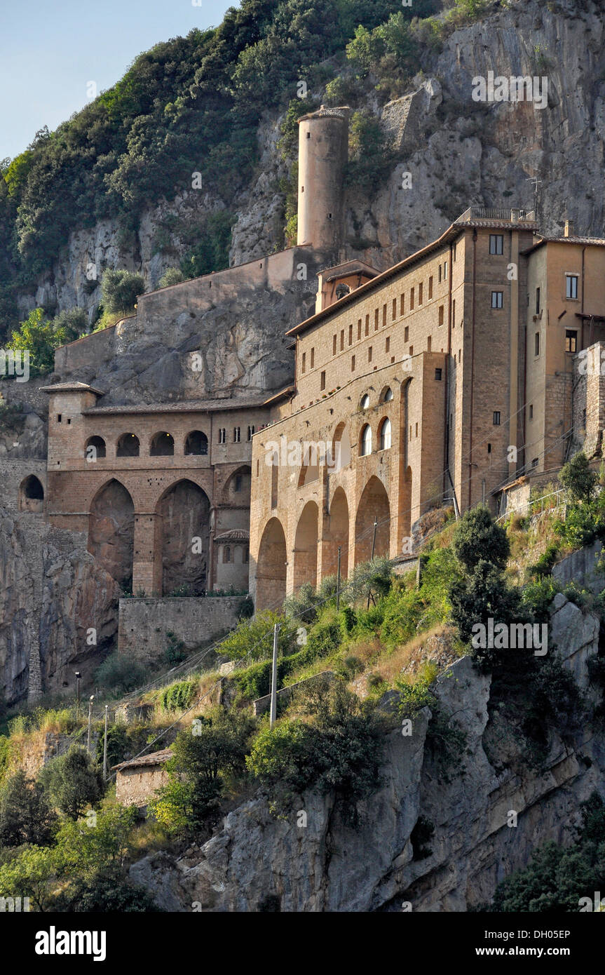 Monastery of St. Benedict or Sacro Speco, near Subiaco, Lazio, Italy Stock Photo