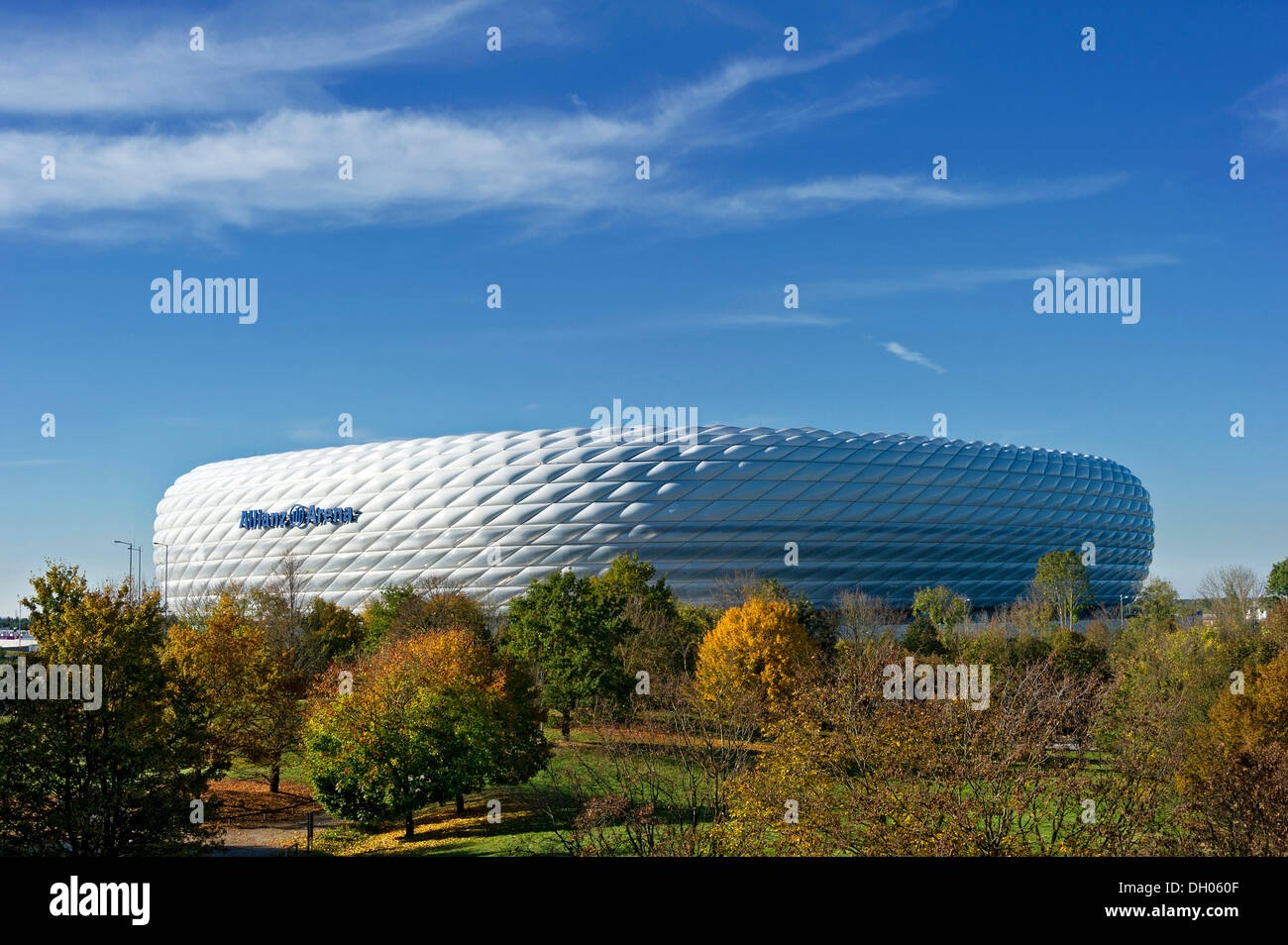 Allianz Arena, Froettmaning, Munich, Upper Bavaria, Bavaria, Germany Stock Photo
