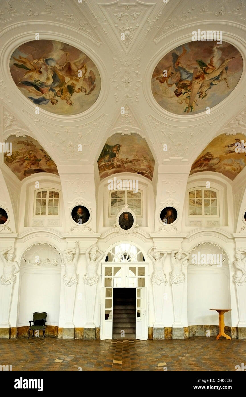 Imperial Hall, Sala terrena, Stadtschloss City Palace, Fulda, Hesse, Germany Stock Photo