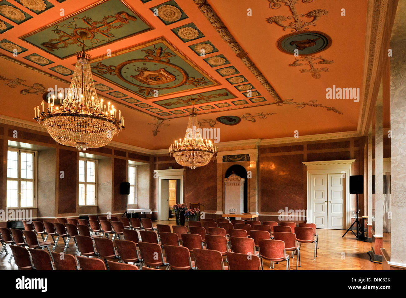 Marble Hall, Stadtschloss City Palace, Fulda, Hesse, Germany Stock