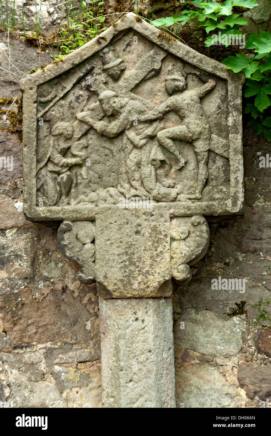 Wayside shrine with the Stations of the Cross of the Franciscan Monastery of Frauenberg, Fulda, Hesse, Germany Stock Photo